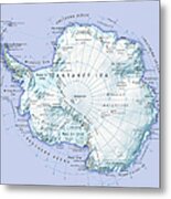 Digital Illustration Of Antarctica Metal Print