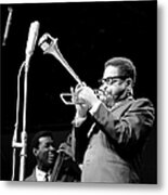 Dizzy Gillespie Puffs His Cheeks And Metal Print