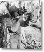 Don Senick Taking Newsreel Footage Metal Print