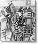 Drawing Of Lizzie Borden And Her Lawyer Metal Print