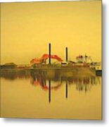 Dredge In The Early Morning Fog Metal Print