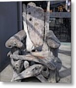 Driftwood Chair Metal Print