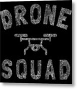 Drone Squad Retro Metal Print