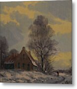 Dutch Snow Landscape Metal Print