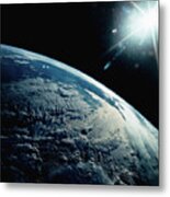 Earth Seen From Space Shuttle Discovery Metal Print