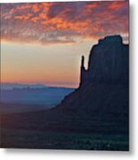 East Mitten Butte At Sunrise, Monument Valley, Arizona Metal Print