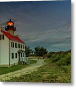 East Point Lighthouse In Moonlight Metal Print