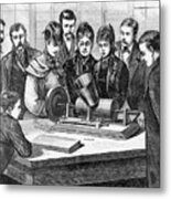 Edison Demonstrating Phonograph Metal Print