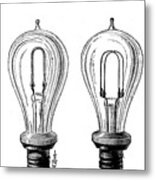 Edisons Incandescent Lamps Showing Metal Print