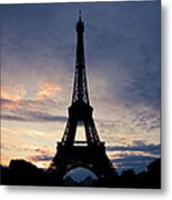 Eiffel Tower At Sunset, Paris, France Metal Print