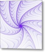 Elegant Fractal Spiral Purple And White Metal Print