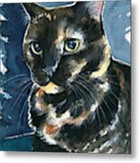 Ellie Tortoiseshell Cat Portrait Metal Print