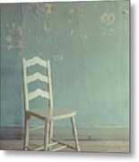 Empty Chair In An Abandoned House Metal Print