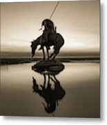 End Of The Trail At Top Of The Rock - Sepia Ii Metal Print