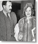 Ernest Hemingway And Marlene Dietrich Metal Print