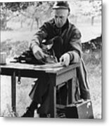 Ernie Pyle Working At A Desk Metal Print