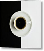 Espresso Coffee On A White Pot Metal Print