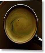 Espresso In A Brown Cup And Saucer Metal Print