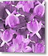 Ethereal Purple Lotus Flower - Tropical, Botanical Art - Purple Water Lily - Lotus Pattern - Violet Metal Print