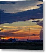 Evening Supercell And Lightning 025 Metal Print