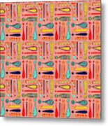 Exclamations Pattern Metal Print