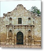 Facade Of The Alamo Mission In San Metal Print