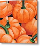 Fall Harvest Watercolor Metal Print