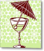 Fancy Umbrella Drink Metal Print