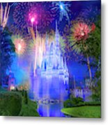 Fantasy In The Sky Fireworks At Walt Disney World Metal Print