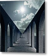 Fantasy Passageway With Arches Metal Print