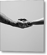 Female And Male Hands Metal Print