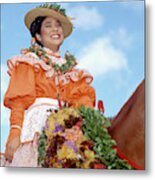 Female Pau Rider On Horseback Metal Print