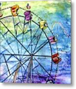 Ferris Wheel Play - Painting Metal Print