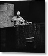 Fidel Castro Addressing The United Metal Print