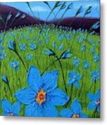 Field Of Blue Flax Flowers #4 Metal Print