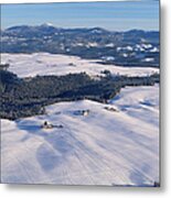 Fields Covered With Snow Metal Print