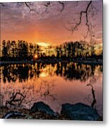 Fire On The Water Metal Print