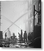 Firefighting During The Blitz Metal Print