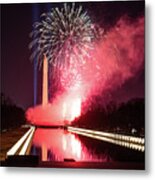 Fireworks Celebrating Presidential Metal Print