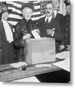 First Woman To Register For The Vote Metal Print