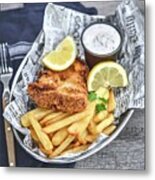 Fish And Chips Metal Print