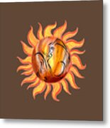 Flaming Dance Solar Flamenco Watercolor Of The Sun Metal Print