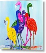 Flamingo Colorplay Metal Print