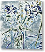 Fleur De Sel No  02 Blue Carmel Monotype, 2021 Oil On Paper Metal Print