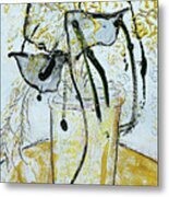Fleur De Sel No  08 Gold Black White Monotype, 2021 Oil On Paper Metal Print