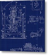 Floppy Disk Cad Patent Drawing Metal Print