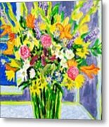 Flower Bouquet On The Table Metal Print