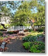 Flowers And Fountains In Prescott Park Metal Print