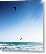 Flying Kite Surfer Metal Print