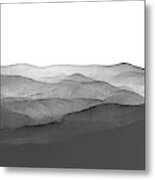 Foggy Mountains Minimalist Metal Print